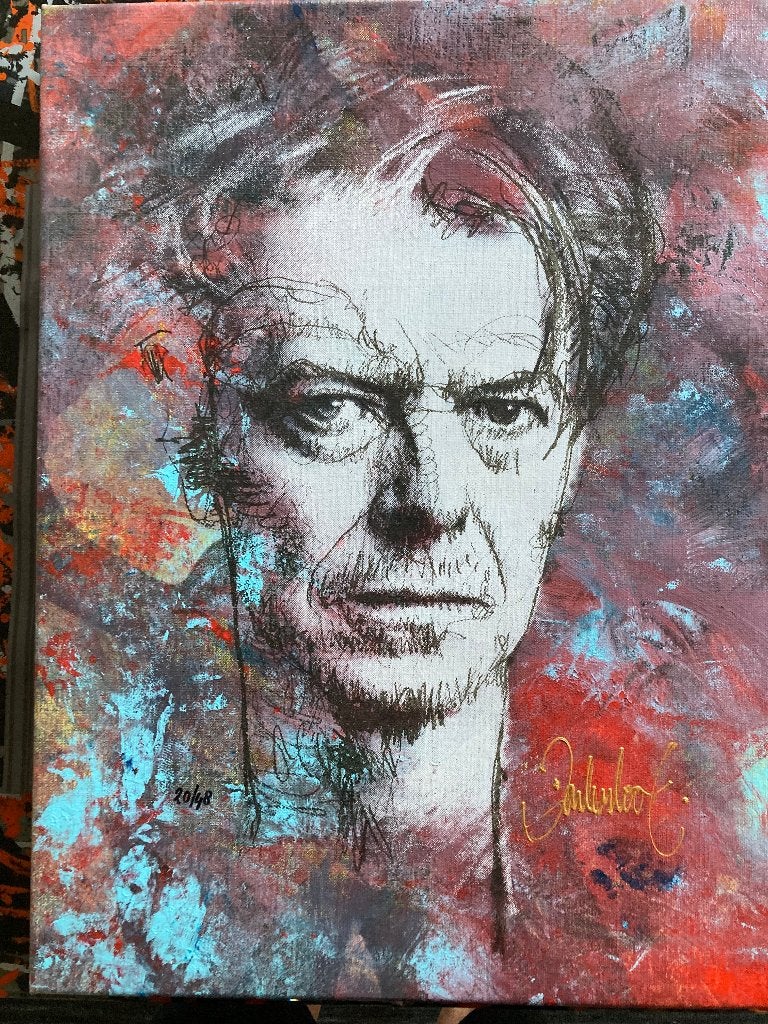 DAVID BOWIE  (Origineel handgeschilderd), Antiek en Kunst, Ophalen, Handgeschilderd, Zeefdruk