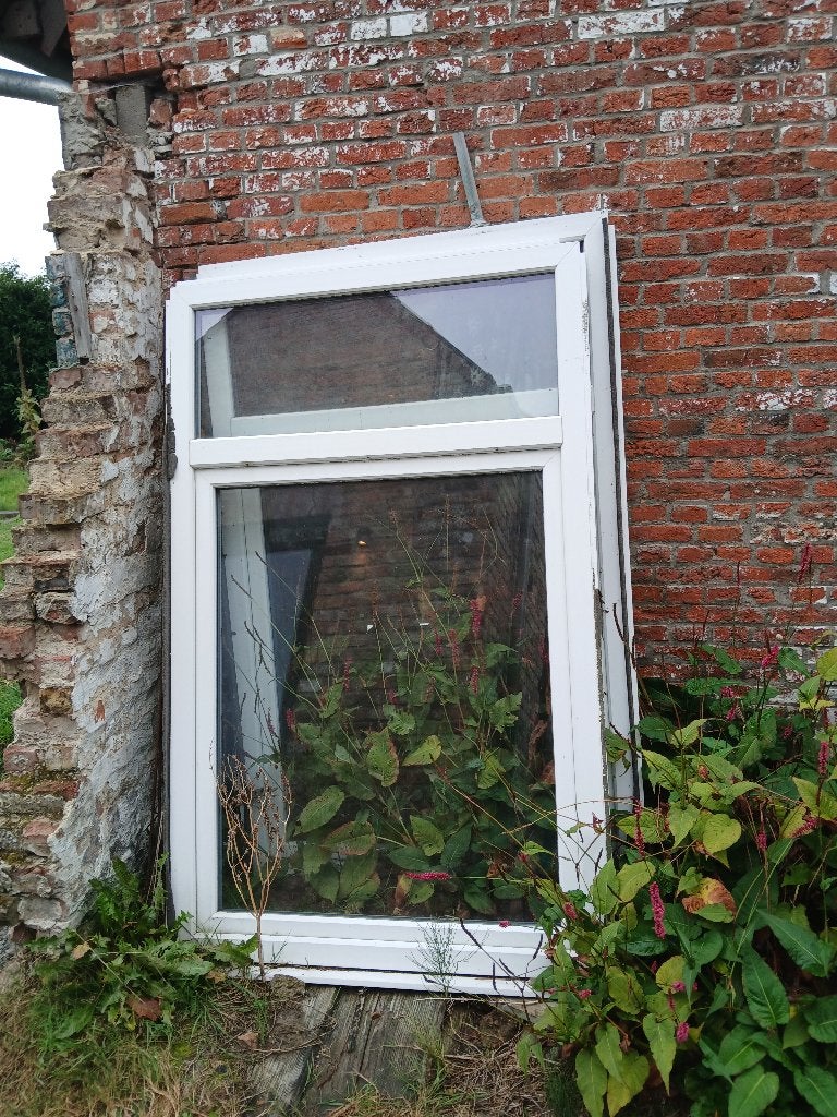 2 identieke pvc ramen, Double vitrage, 160 cm ou plus, Fenêtre de façade ou Vitre, Enlèvement