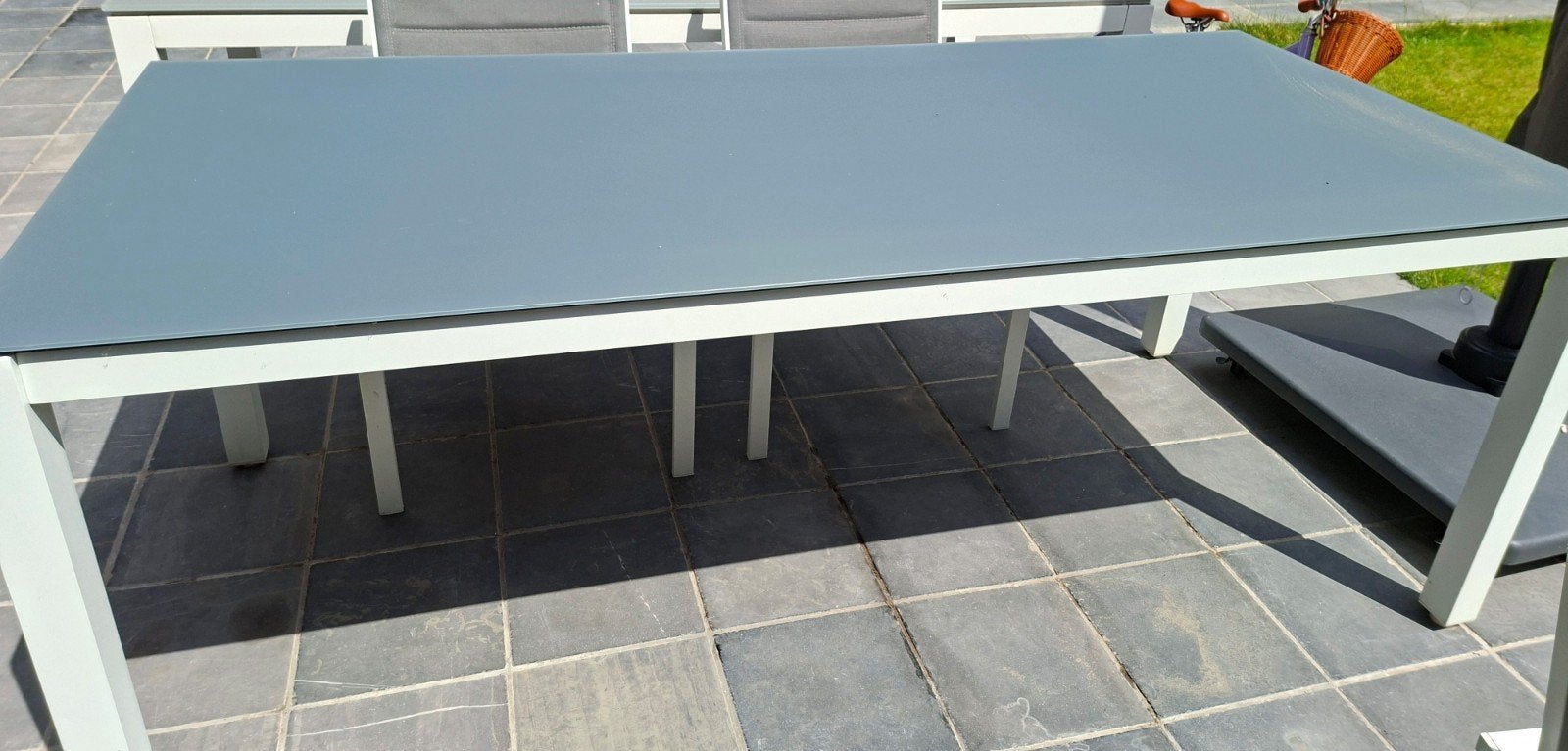 Glazen tuintafel, Tuin en Terras, Ophalen, Gebruikt, Rechthoekig