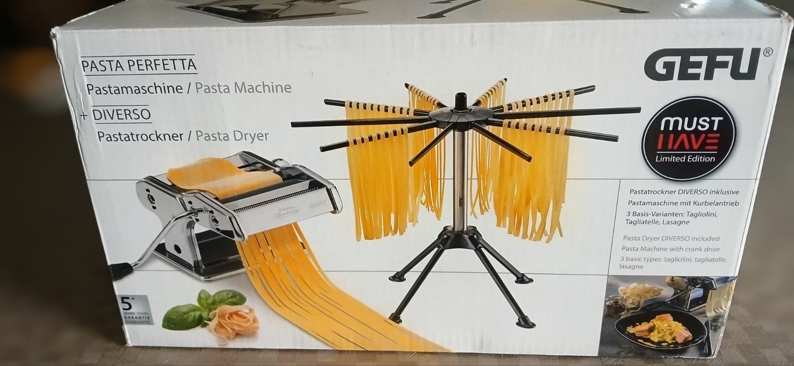 Pasta handmatig machine + droogrek nieuwstaat, Ophalen of Verzenden