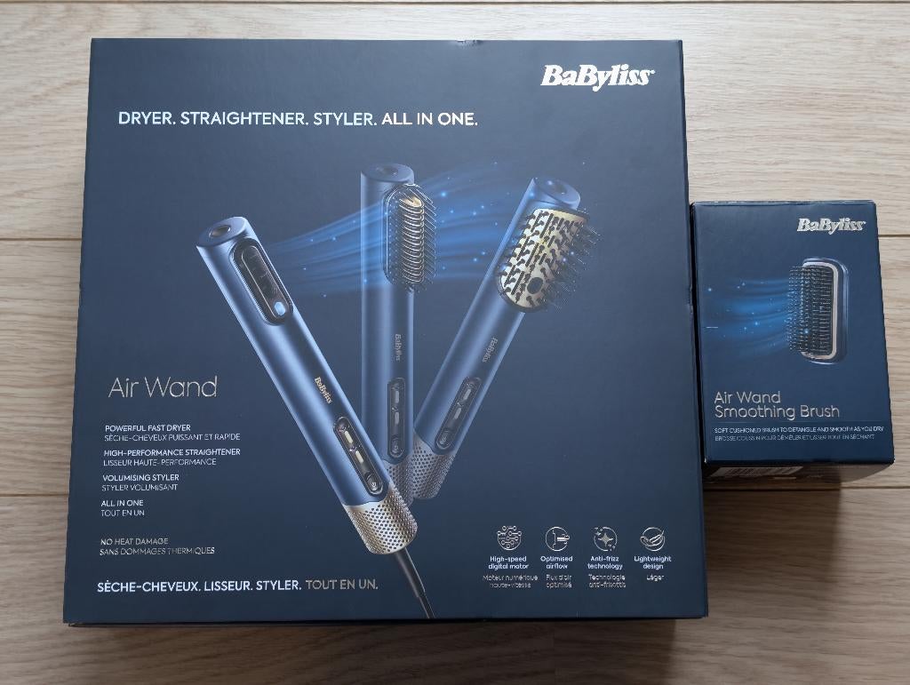 BaByliss 3-in-1 Wet to Dry Air Wand + extra opzetstuk, Ophalen, Zo goed als nieuw, Haarverzorging