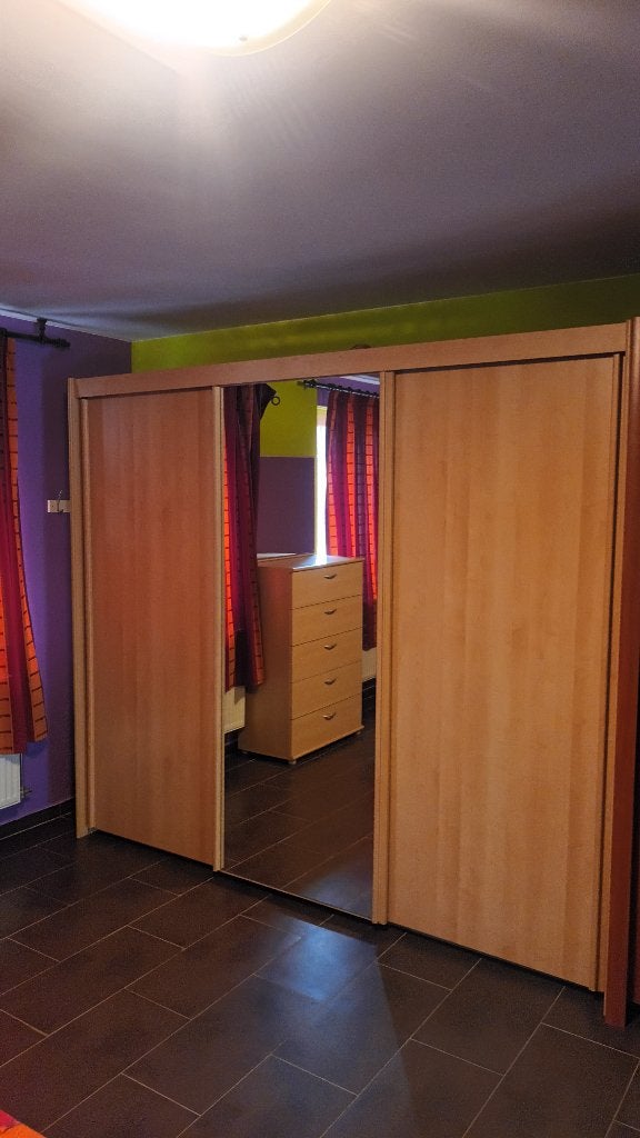 Garde robe 3 vantaux et colonne-coiffeuse, avec miroirs, 200 cm ou plus, Comme neuf, Contemporain, Enlèvement
