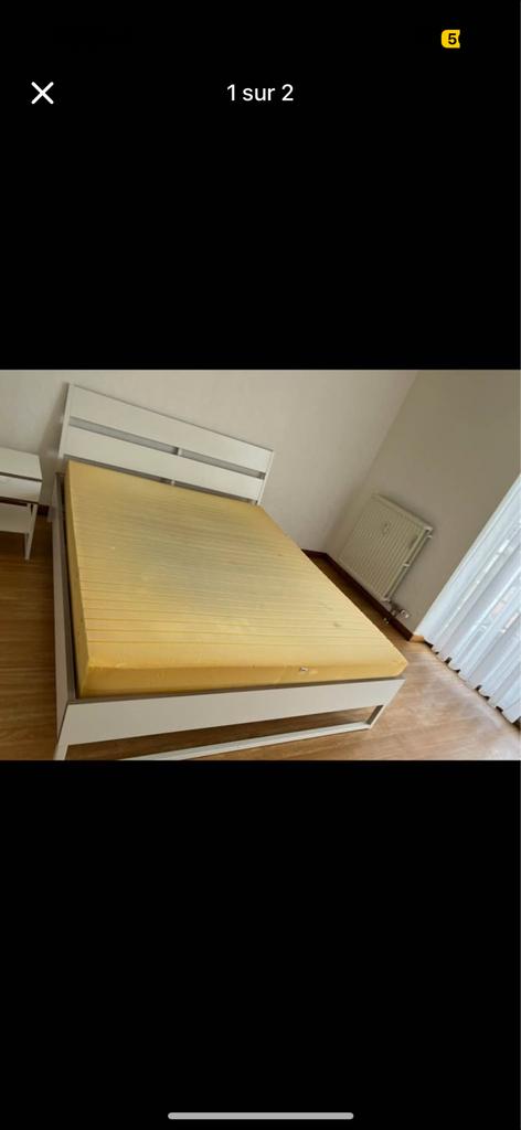 Lit IKEA TRYSIL 160x200 avec sommier sans matelas, Huis en Inrichting, Ophalen, Gebruikt, Tweepersoons, 200 cm