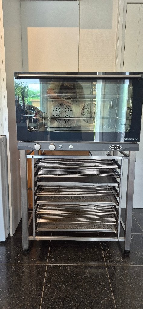 Unox oven XFT193 Rosella+inox onderstel+7 roosters+3 platen, Elektronische apparatuur, Ovens, Ophalen, 45 tot 50 cm, 60 cm of meer