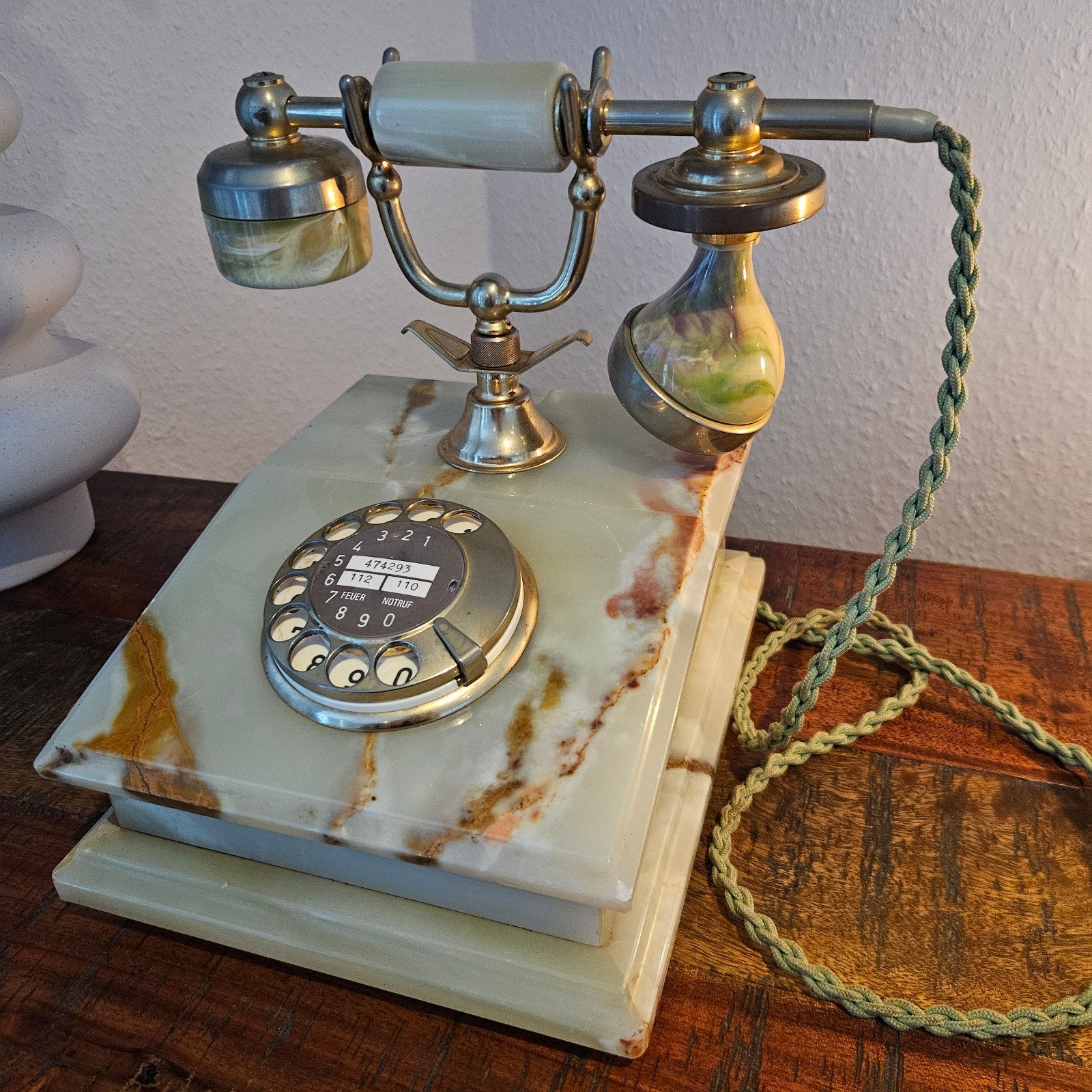 Vintage Functionele telefoon van onyxmarmer Hollywood Regenc, Telecommunicatie, Ophalen of Verzenden