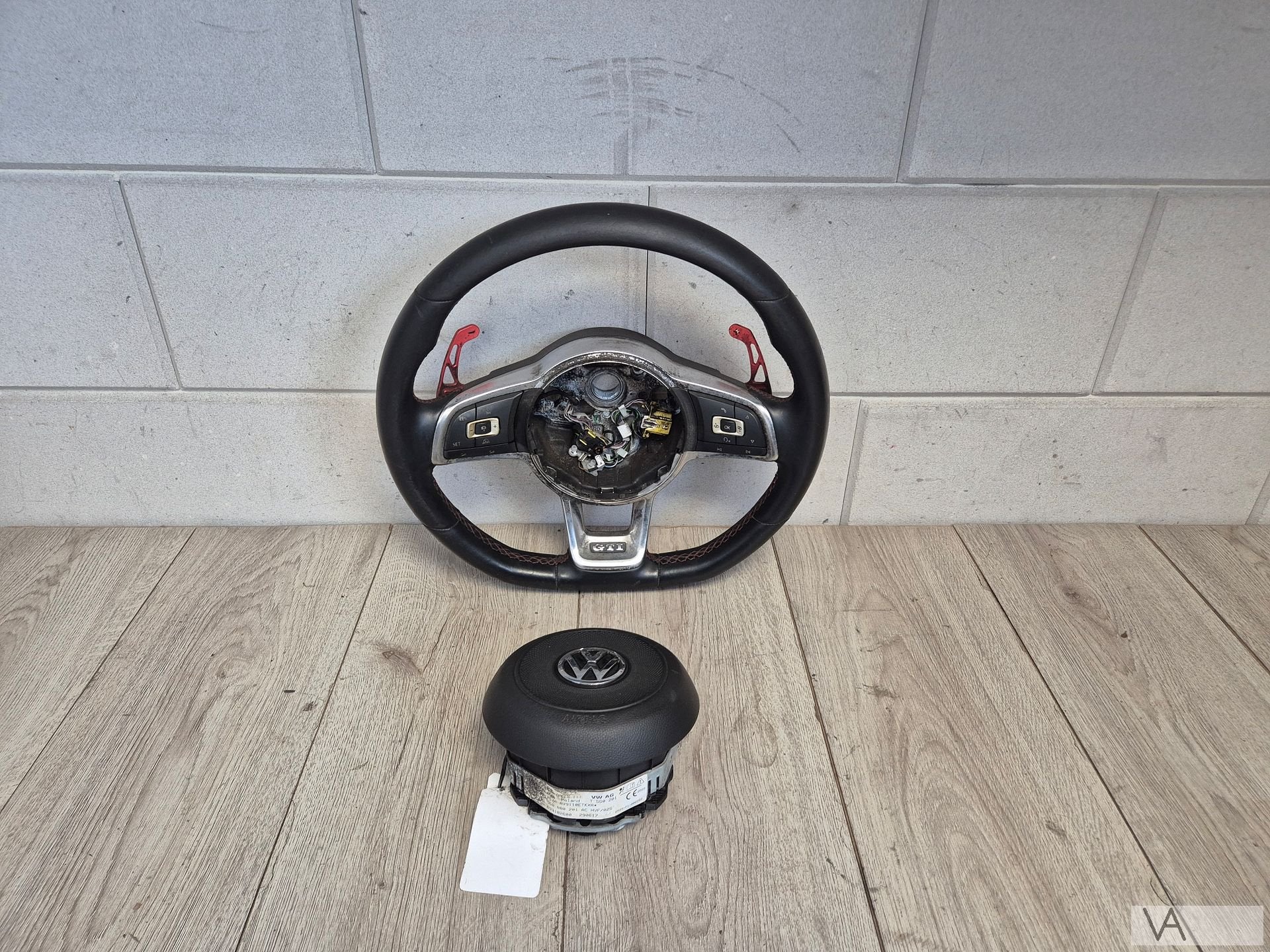 Stuur met airbag van VW Golf 7 GTI met flippers ZIE DE FOTOS, Gebruikt, -, Volkswagen, -