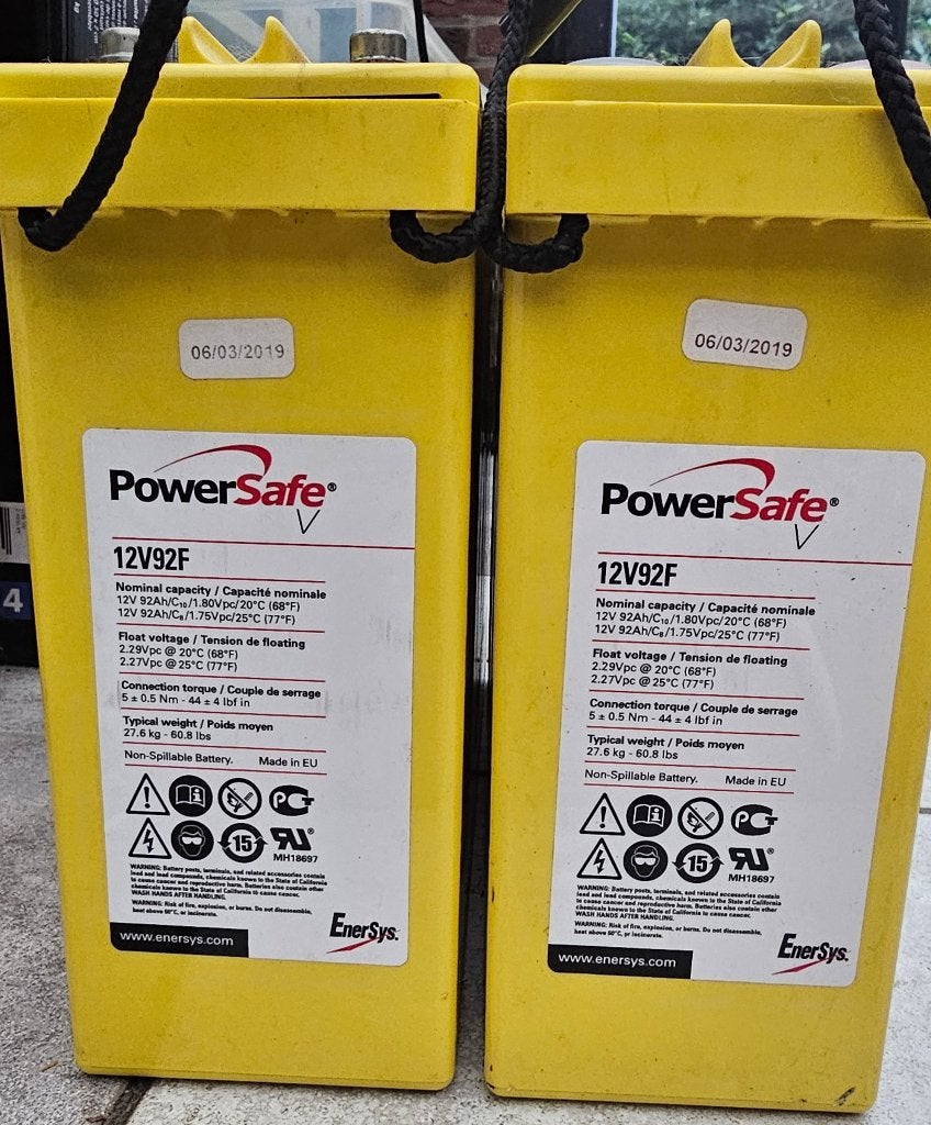 2 batteries gel 92Ah pour camping car, Enlèvement, Utilisé