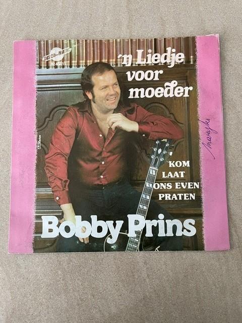 vinyl single- bobby prins- 'n liedje voor moeder, Single, Enlèvement, Utilisé, Housse de protection extérieure