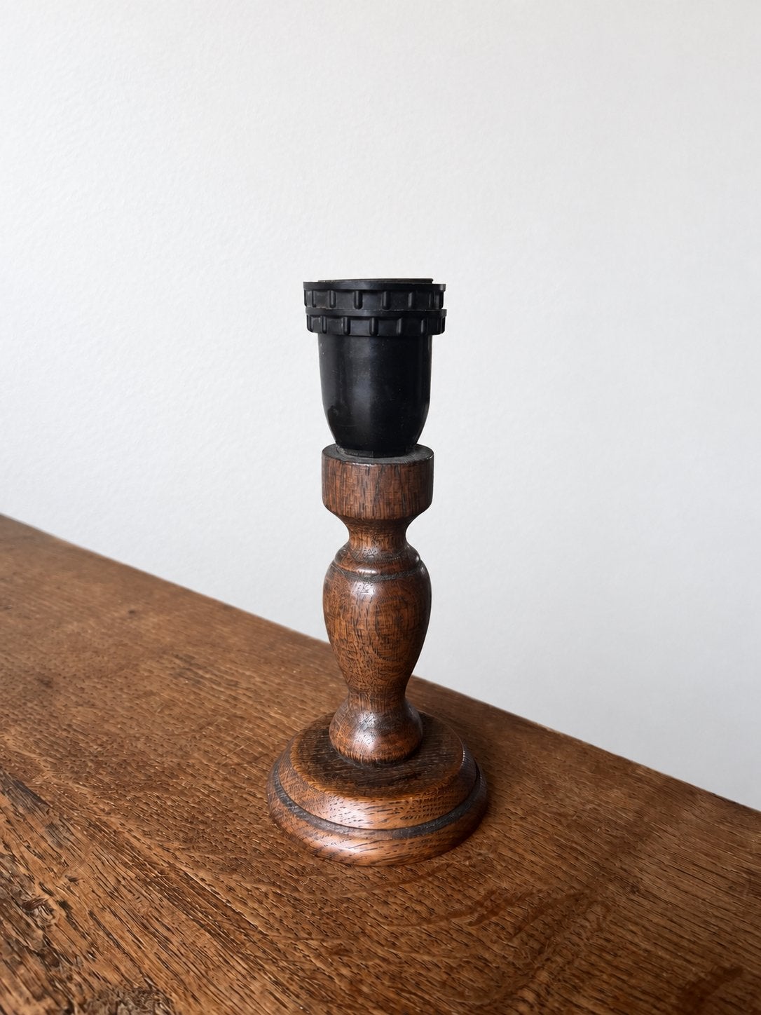 Kleine vintage houten lampvoet, Ophalen of Verzenden, Gebruikt, Hout, Vintage