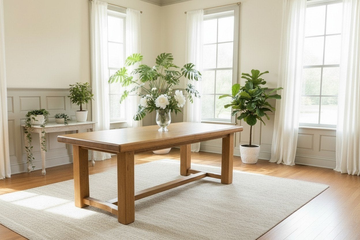 Vintage XL massief houten eettafel, Ophalen