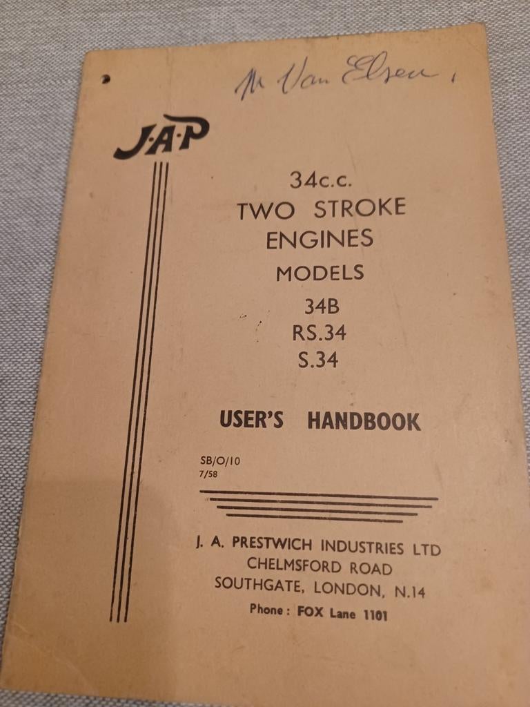 Jap 34cc motorhandleiding, Motoren, Ophalen of Verzenden