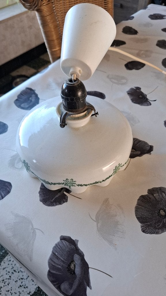 Plafondlamp, Huis en Inrichting, Ophalen, Vintage, Wit, Glas