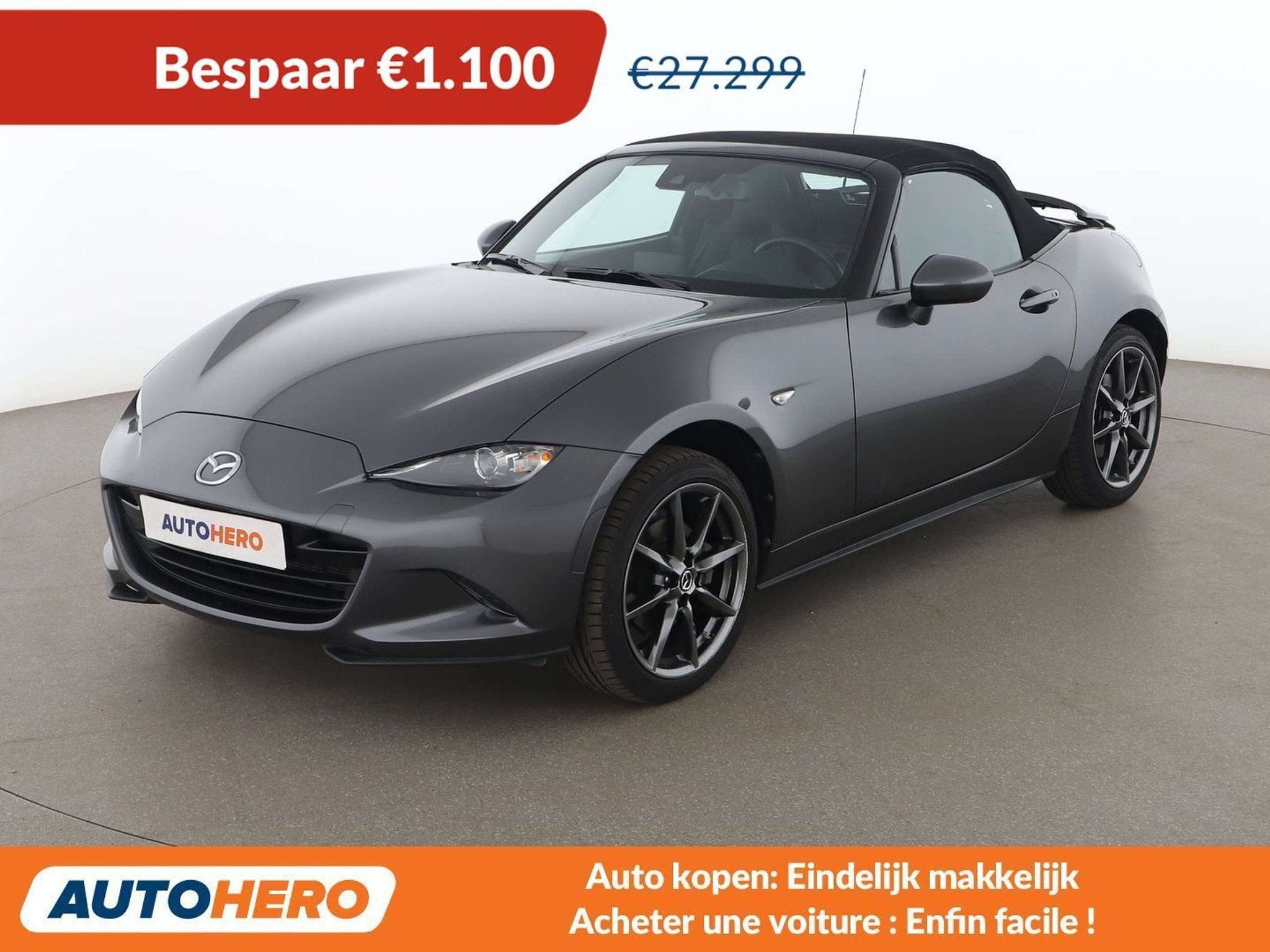 Mazda MX-5 2.0 Skyactiv-G Edition 100, Argent ou Gris, Achat, Boîte manuelle, Noir