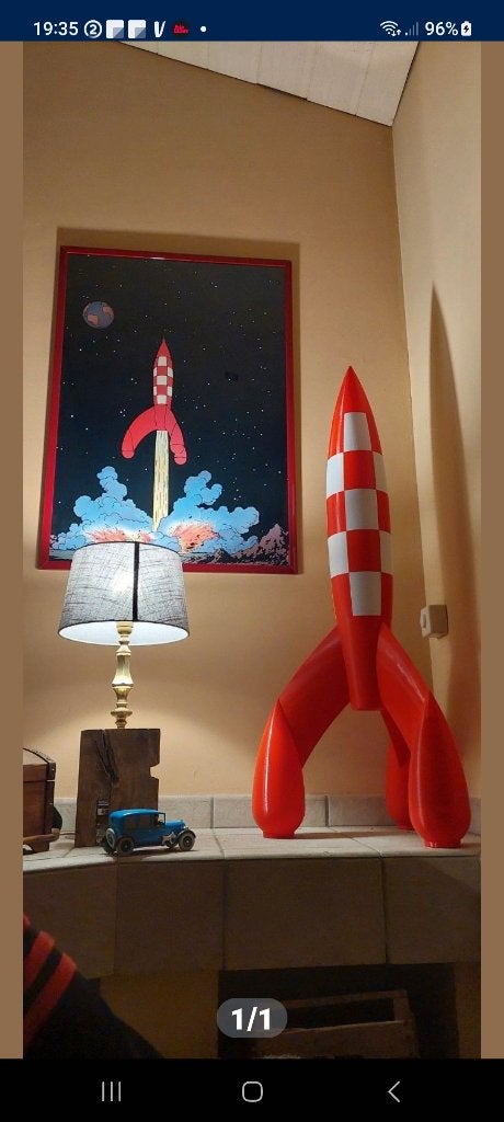 Kuifje raket 30cm handgemaakte creatie, Ophalen of Verzenden, Overige typen