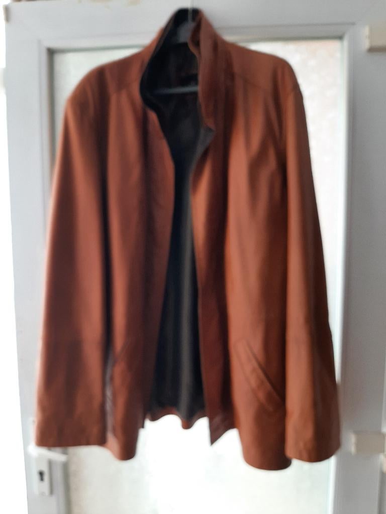 Veste en cuir d'agneau comme neuve, Enlèvement, Comme neuf, Taille 52/54 (L), Brun