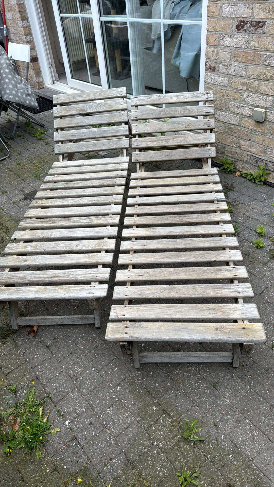 2 houten originele strandstoelen, Tuin en Terras, Ligbedden, Ophalen, Gebruikt
