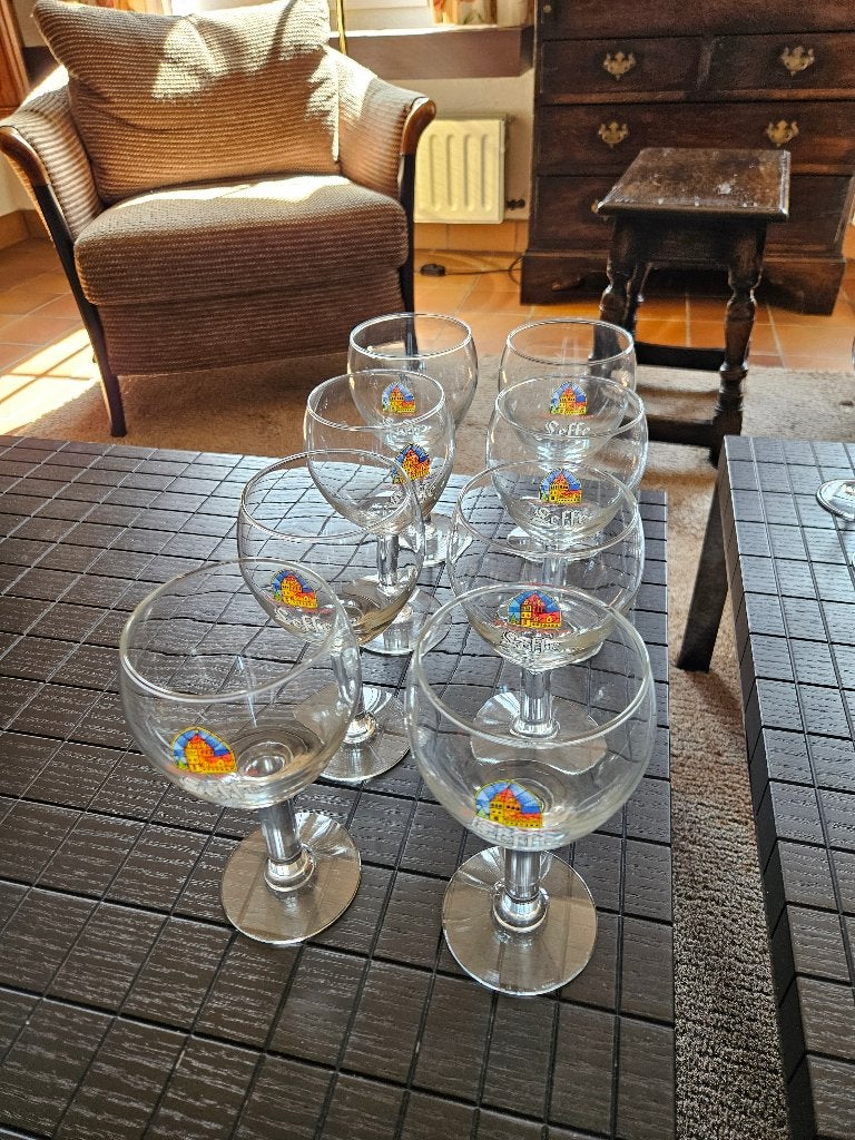 8 Leffe glazen, Ophalen, Gebruikt, Bierglas