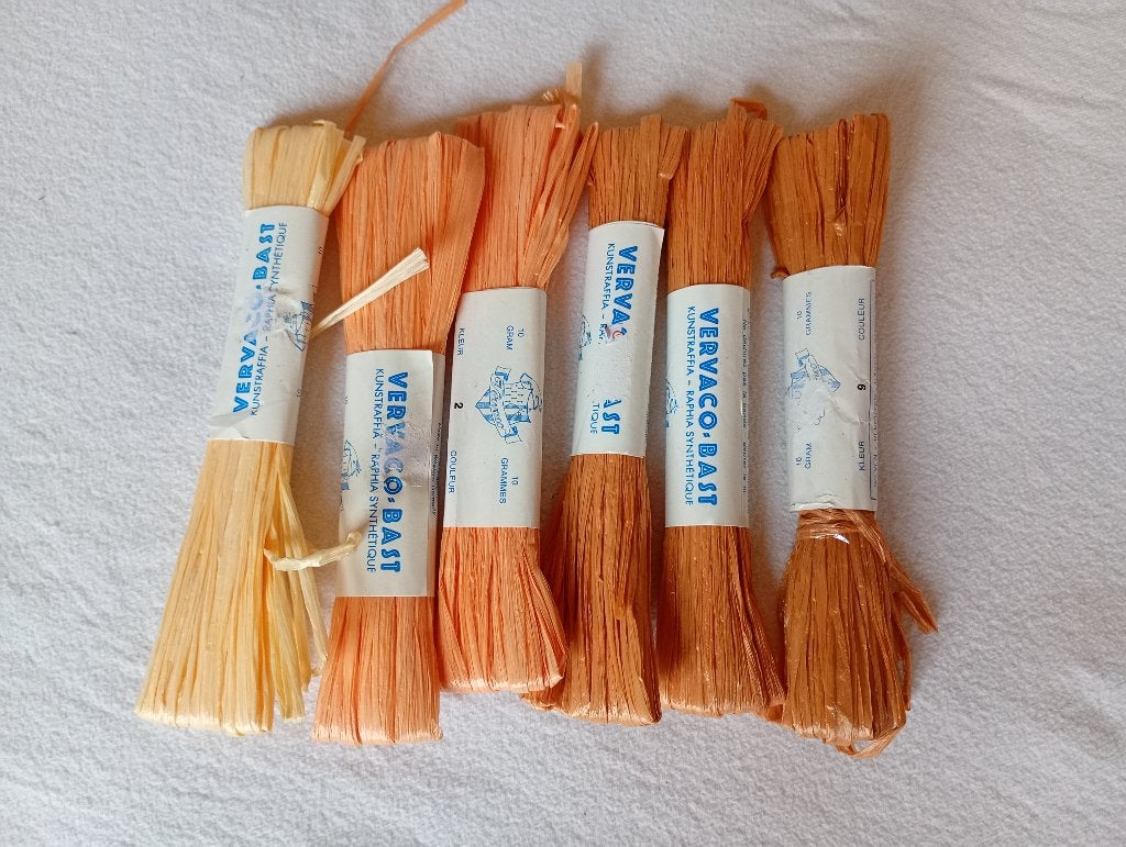 Vervaco bast raffia oranjetinten 6x, Enlèvement ou Envoi, Neuf, Orange, Matériel de bricolage