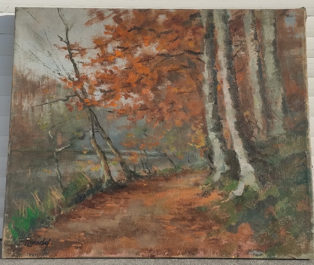 Huile sur toile chemin signe François marechal, Enlèvement ou Envoi
