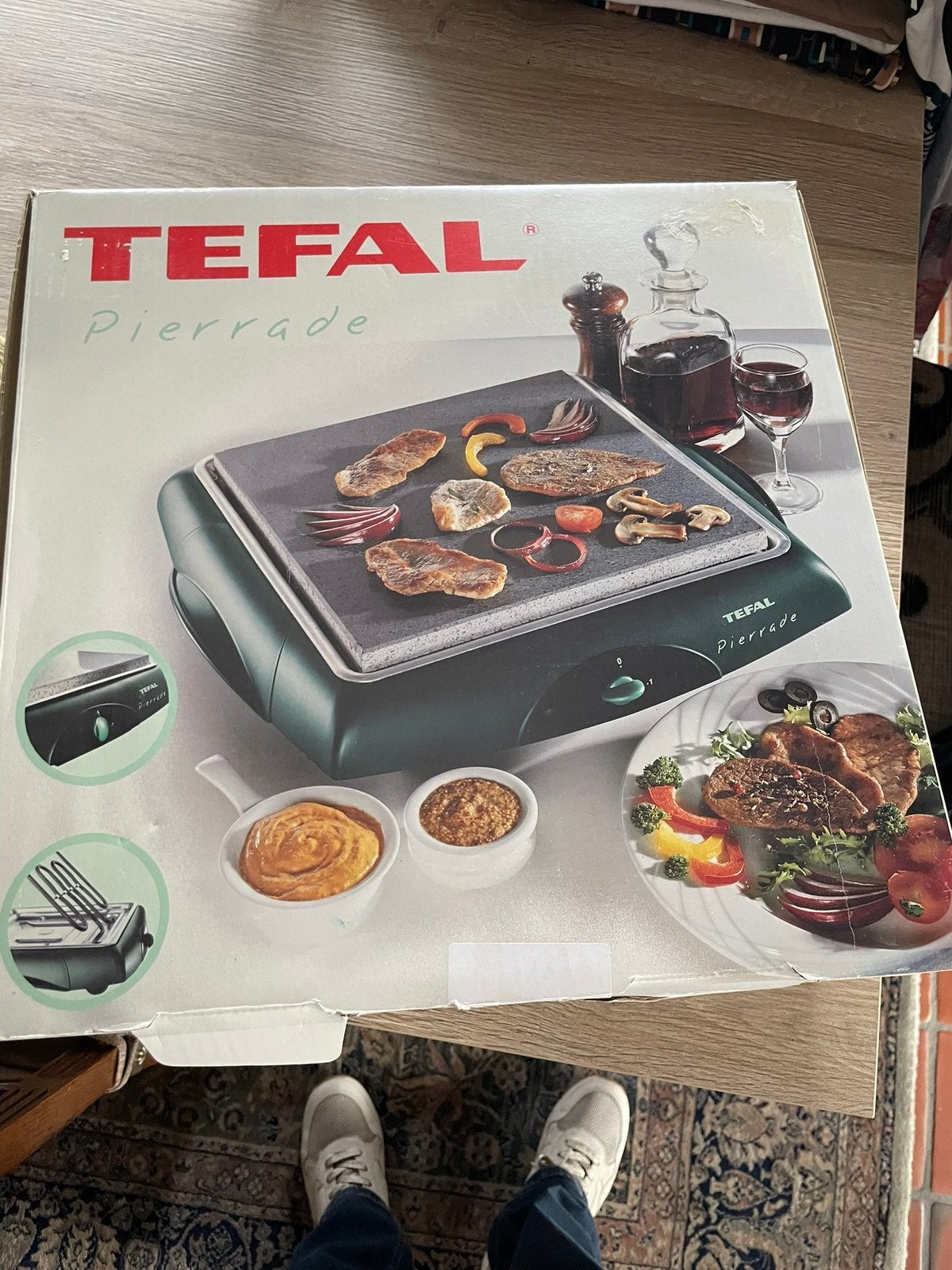 Steengril Tefal en gratis een kookpan., Ophalen, Gebruikt