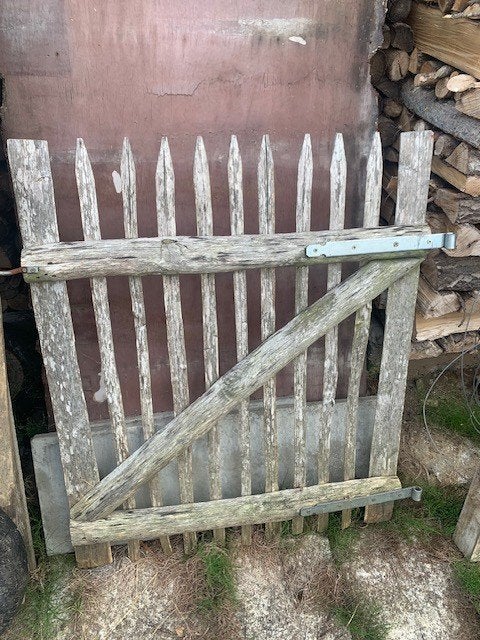 Tuin- of weidepoort uit kastanjehout, Jardin & Terrasse, Portes de jardin, Portail battant, 100 à 150 cm, Enlèvement, Utilisé