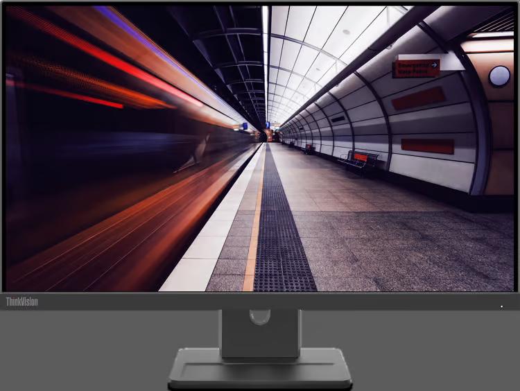 2x Lenovo Thinkvision E24-30 + neomounts monitorarm, Full HD, Ophalen of Verzenden, Zo goed als nieuw, HDMI