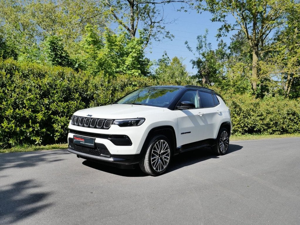 Jeep Compass 4Xe SUMMIT 240PK+GARANTIE TOT 48 STE MAAND, Auto's, Automaat, 4 cilinders, Wit, Bedrijf