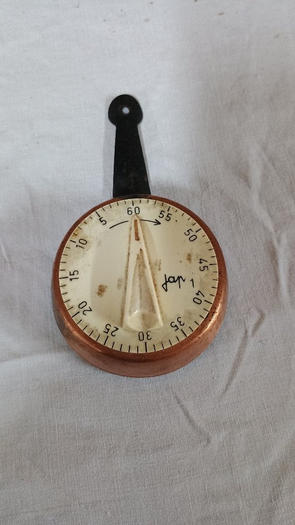 Minuteur de cuisine vintage JAPY, en cuivre, Enlèvement
