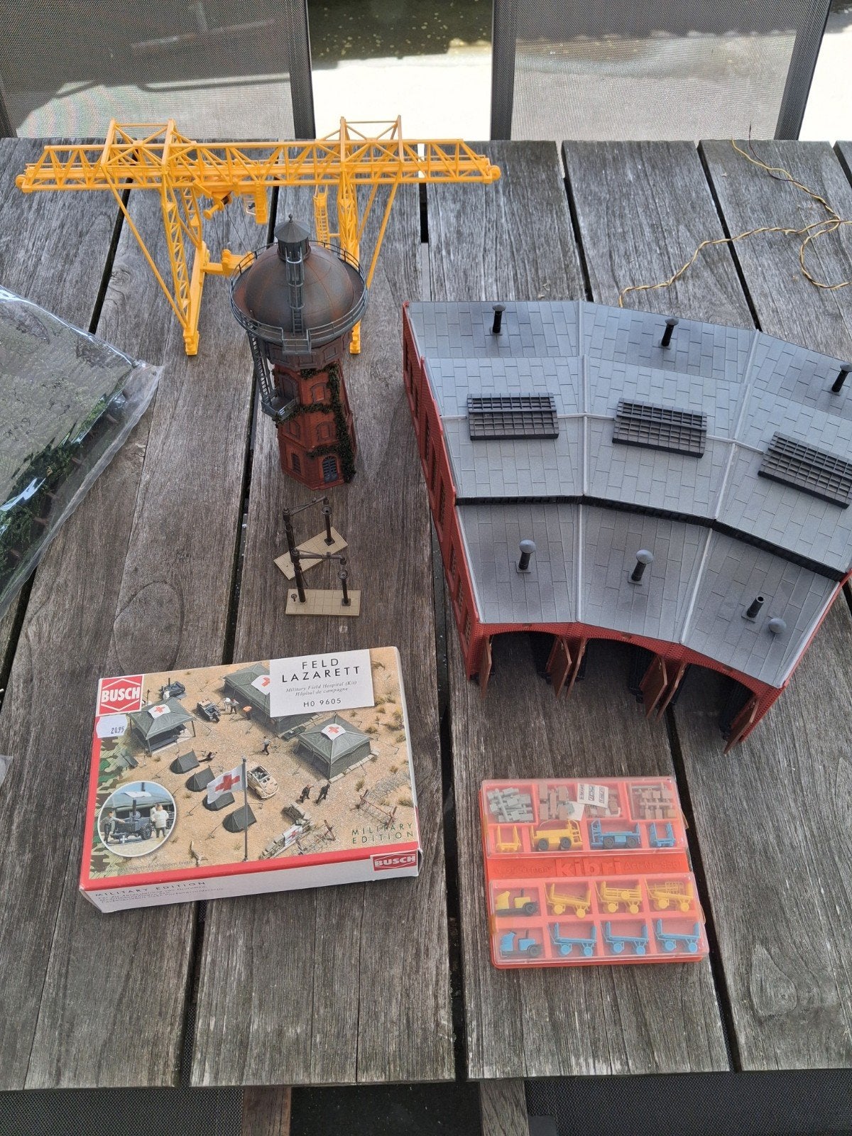 scenery lok loods,  container kraan, allerlei, Hobby en Vrije tijd, Modeltreinen | Overige schalen, Ophalen