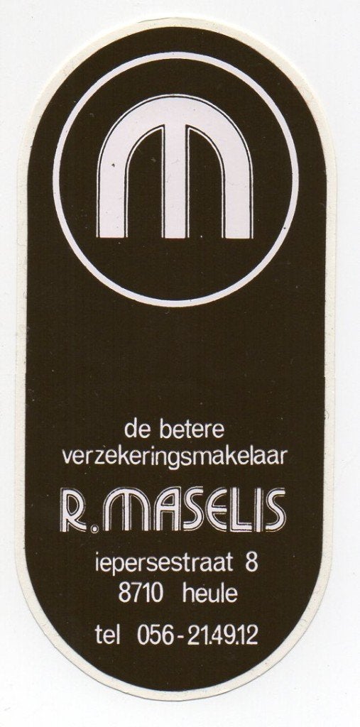 sticker Maselis Kortrijk Heule, Ophalen of Verzenden, Bedrijf of Vereniging