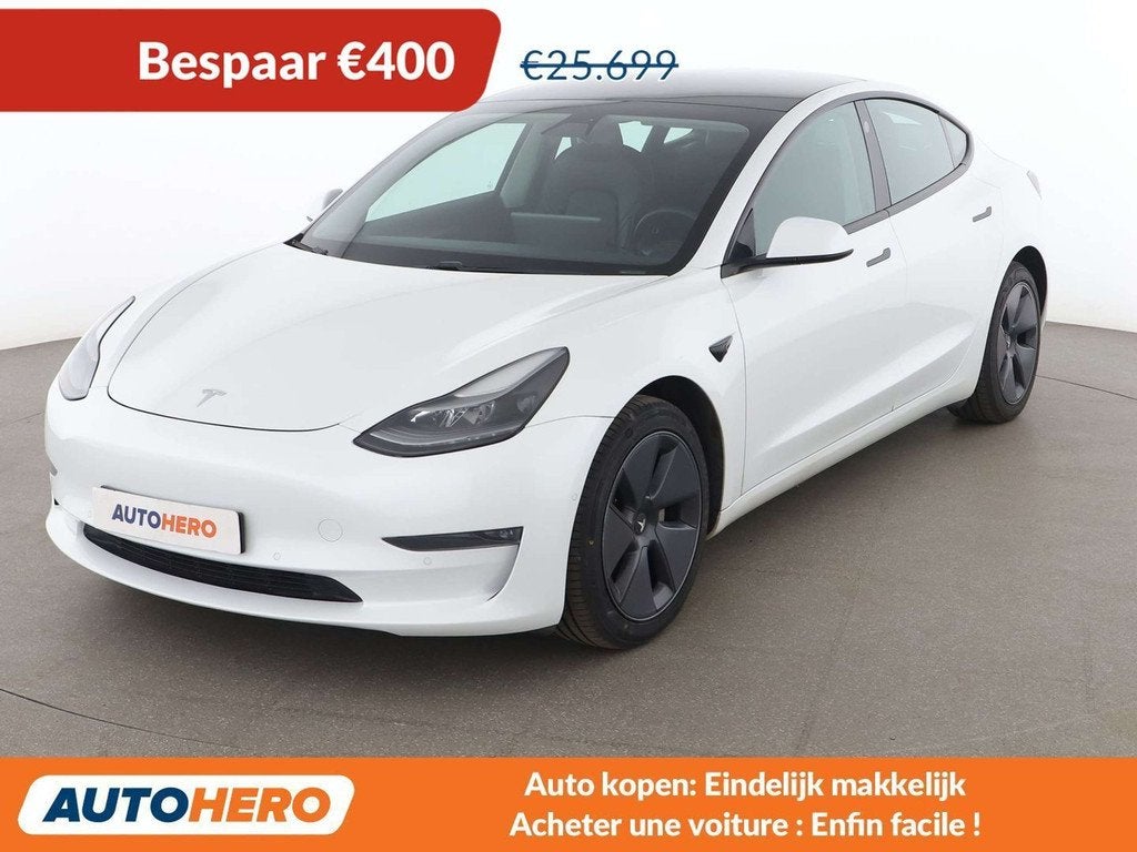 Tesla Model 3 Long Range Dual Long Range Dual AWD (bj 2021), 4 deurs, Gebruikt, Wit, Leder