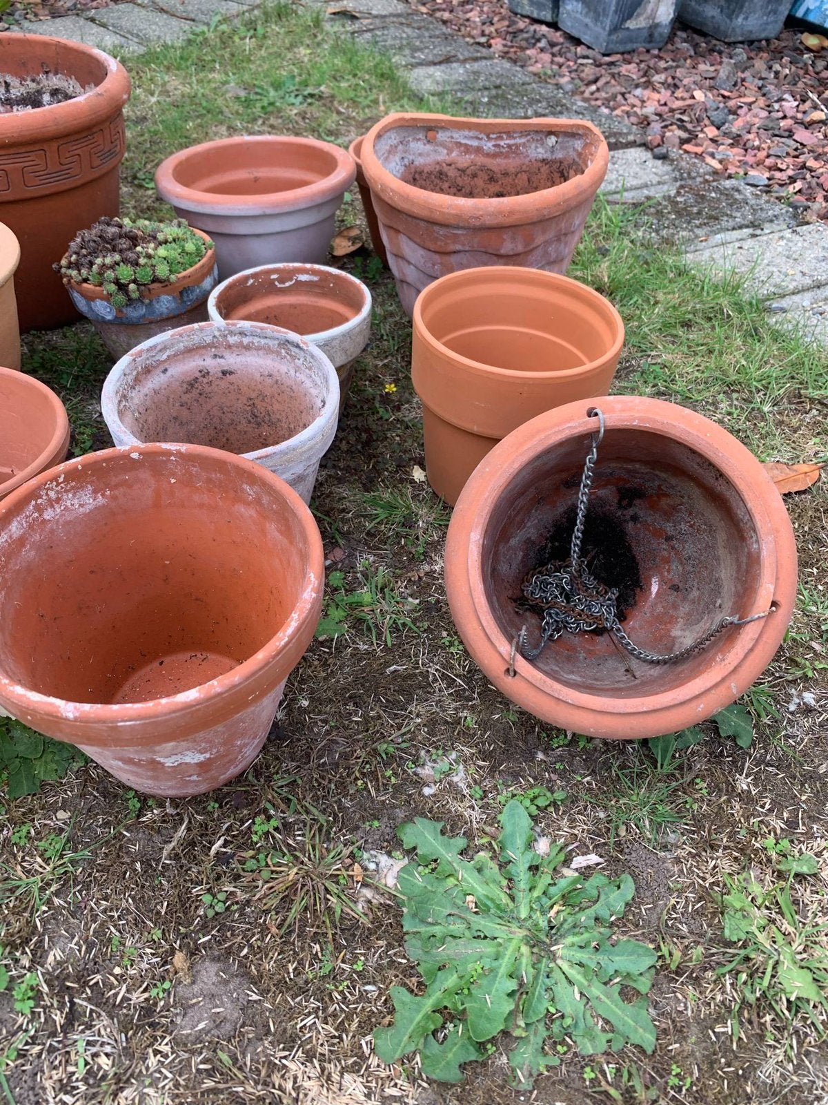 Terracotta bloempotjes, Tuin en Terras, Ophalen, Zo goed als nieuw, Terracotta