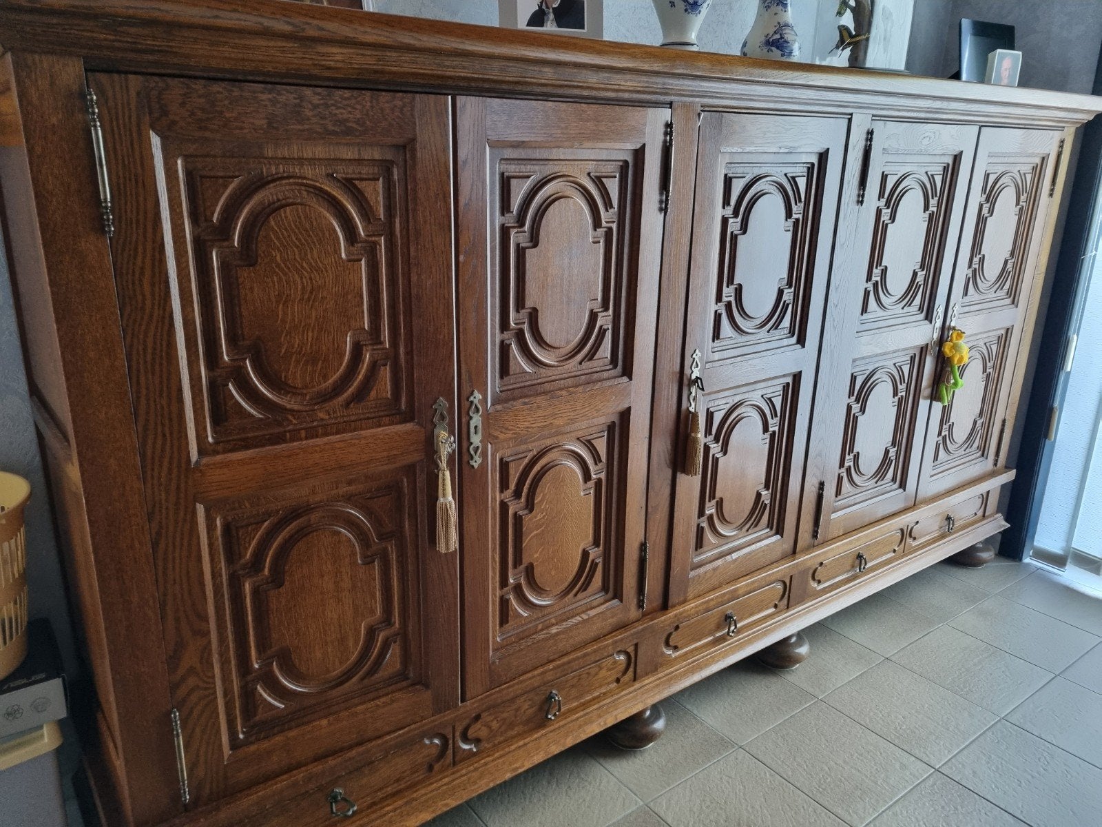 eetplaats in eik met bijpassende tafel, Ophalen
