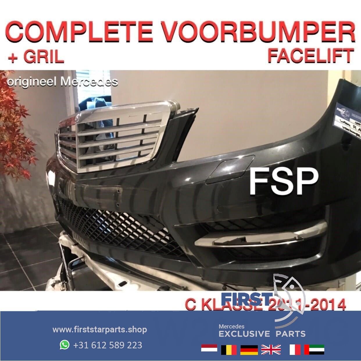 W204 C204 Mercedes C Klasse FACELIFT AMG VOORBUMPER COMPLEET, Auto-onderdelen, Gebruikt, -, Voor, Ophalen of Verzenden