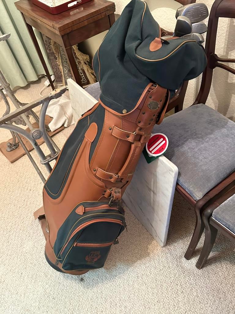 Sac de golf Wilson vintage – style classique (toile + cuir), Ophalen, Tas
