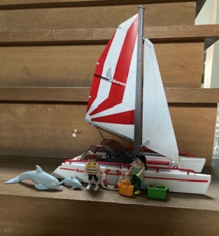 Playmobil boot : catamaran, Kinderen en Baby's, Ophalen, Zo goed als nieuw, Complete set