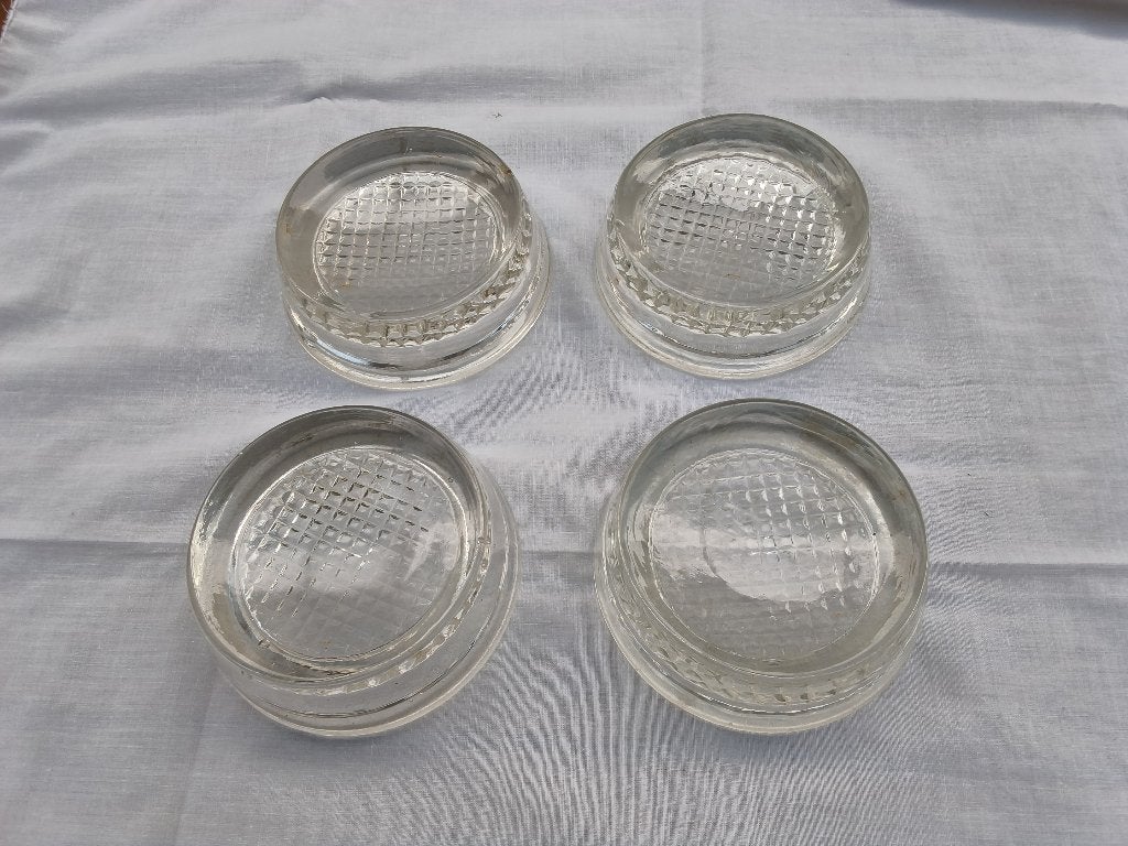 4 Oude glazen kachelvoetjes, Enlèvement ou Envoi