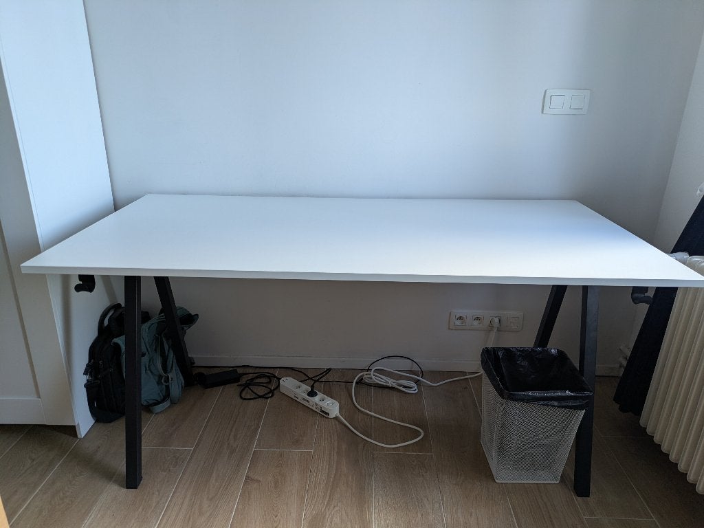 Bureau gamer IKEA TROTTEN blanc/anthracite 160x80 cm, Comme neuf, Enlèvement, IKEA, Moderne