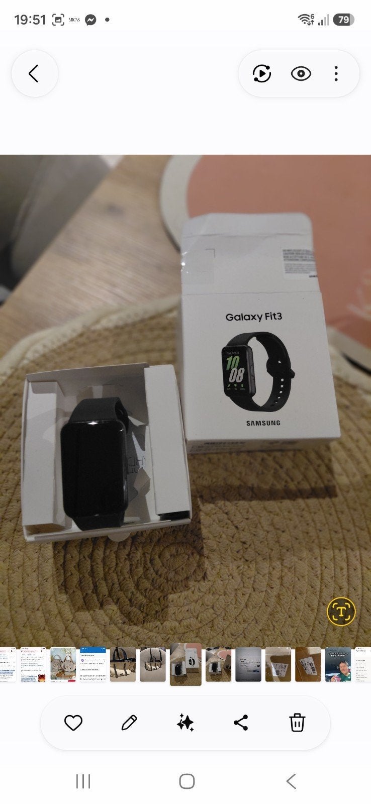 Samsung Galaxy Fit3 zwarte smartwatch, Handtassen en Accessoires, Smartwatches, Slaap, Zwart, Nieuw, Samsung galaxy fit3