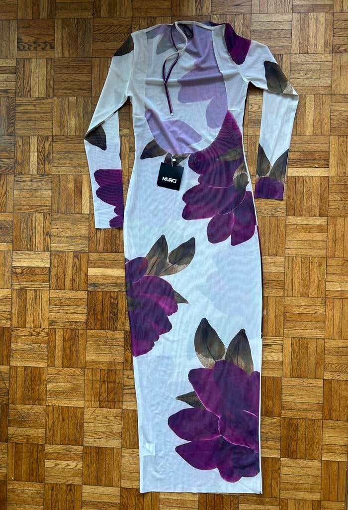 Murci Maxi-jurk - Open achterkant en lange mouwen - Maat 40, Kleding | Dames, Jurken, Nieuw, Maat 38/40 (M), Overige kleuren, Onder de knie