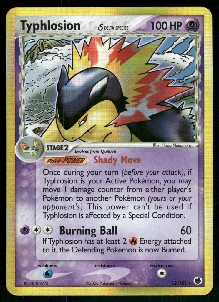 Typhlosion δ 12/101 - Dragon Frontiers (Reverse Holo) (NM), Envoi, Utilisé