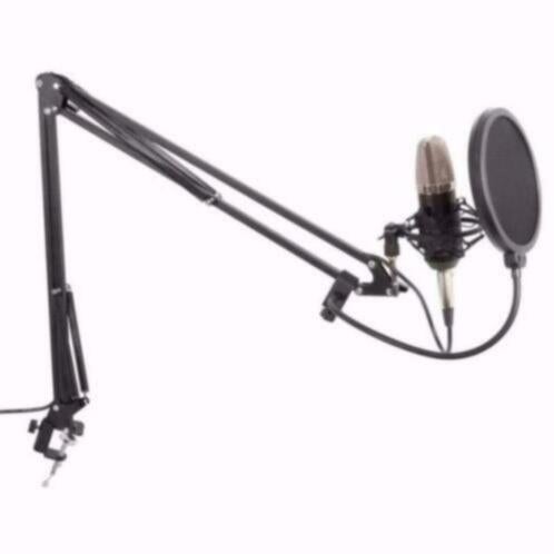 Condensator microfoon met tafel arm en popfilter, Ophalen of Verzenden, Nieuw, Overige typen
