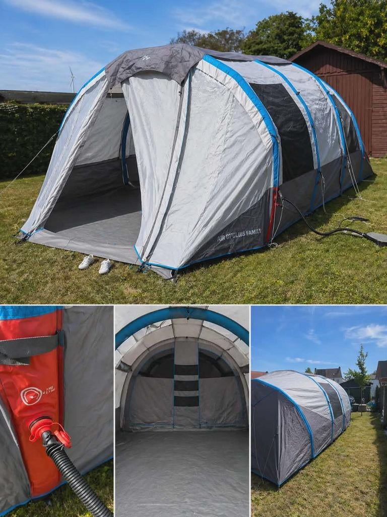Queshua air seconds opblaasbare tent 6.3 xl (oud model), Caravans en Kamperen, Tenten, Ophalen