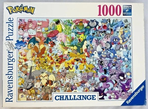 Puzzle Ravensburger Pokémon Challenge 1000 pièces complet, Envoi, 500 à 1500 pièces, Comme neuf, Puzzle