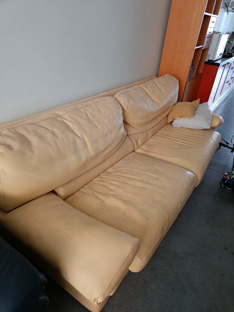 Lichtgele zetel, Huis en Inrichting, Zetels | Zetels, Ophalen, Kunststof, Gebruikt, 75 tot 100 cm