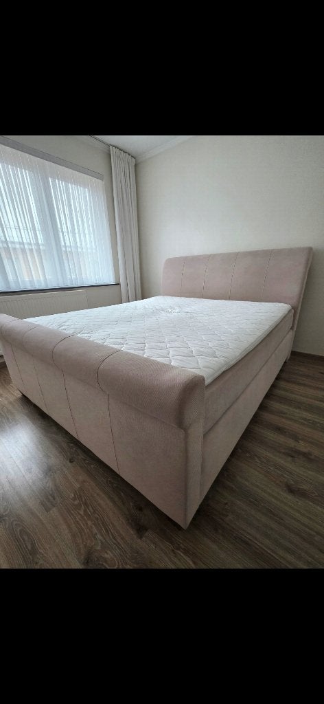 Boxspring, Huis en Inrichting, Ophalen, Gebruikt, Beige, Tweepersoons