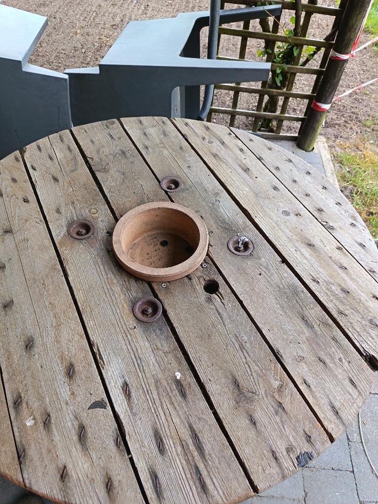 Houten haspel, Ophalen, Gebruikt, Rond, Hout