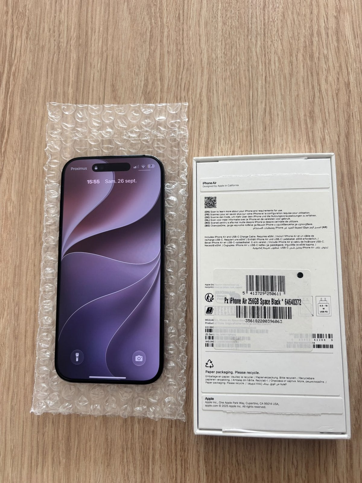 Iphone 17 air 8 dagen oud, Enlèvement ou Envoi, 256 GB, IPhone 17 Air