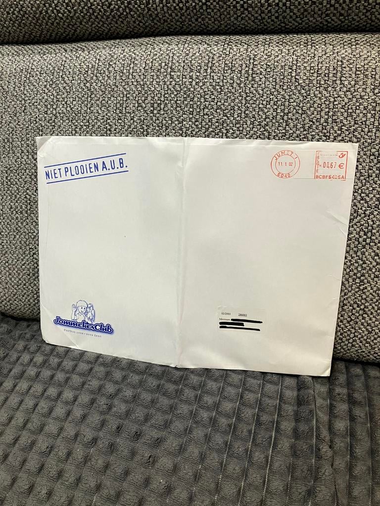 Vintage enveloppe jommeke van de jommekesclub 2002 jef nys, Ophalen of Verzenden, Zo goed als nieuw