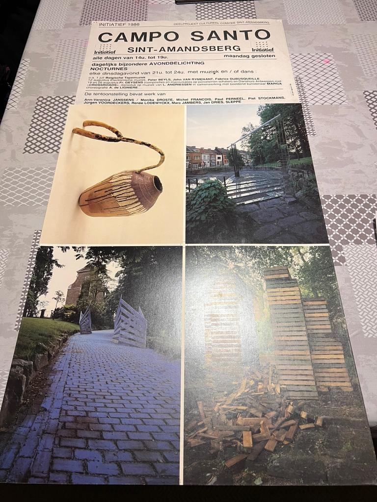 Vintage Poster Initiatief 1986 Campo Santo, Deurposter of groter, Ophalen of Verzenden, Reclame, Rechthoekig Staand